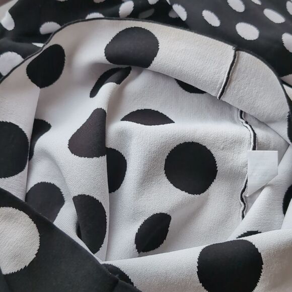 Leem Oversized Black and White Gradient Polka Dot Sweater Maxi Dress Size large - Picture 9 of 11